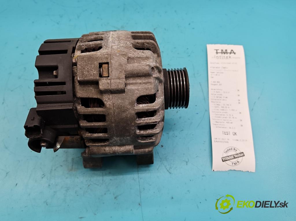 Peugeot 207 1.4 16V 88 HP manual 65 kW 1360 cm3 5- Alternator 9649611780 (Alternátory)
