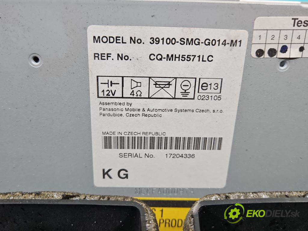 Honda Civic VIII 2006-2011 1,4.0 16V 83 HP automatic 61 kW 1339 cm3 5- Radio originál 39100-SMG-G014-M1