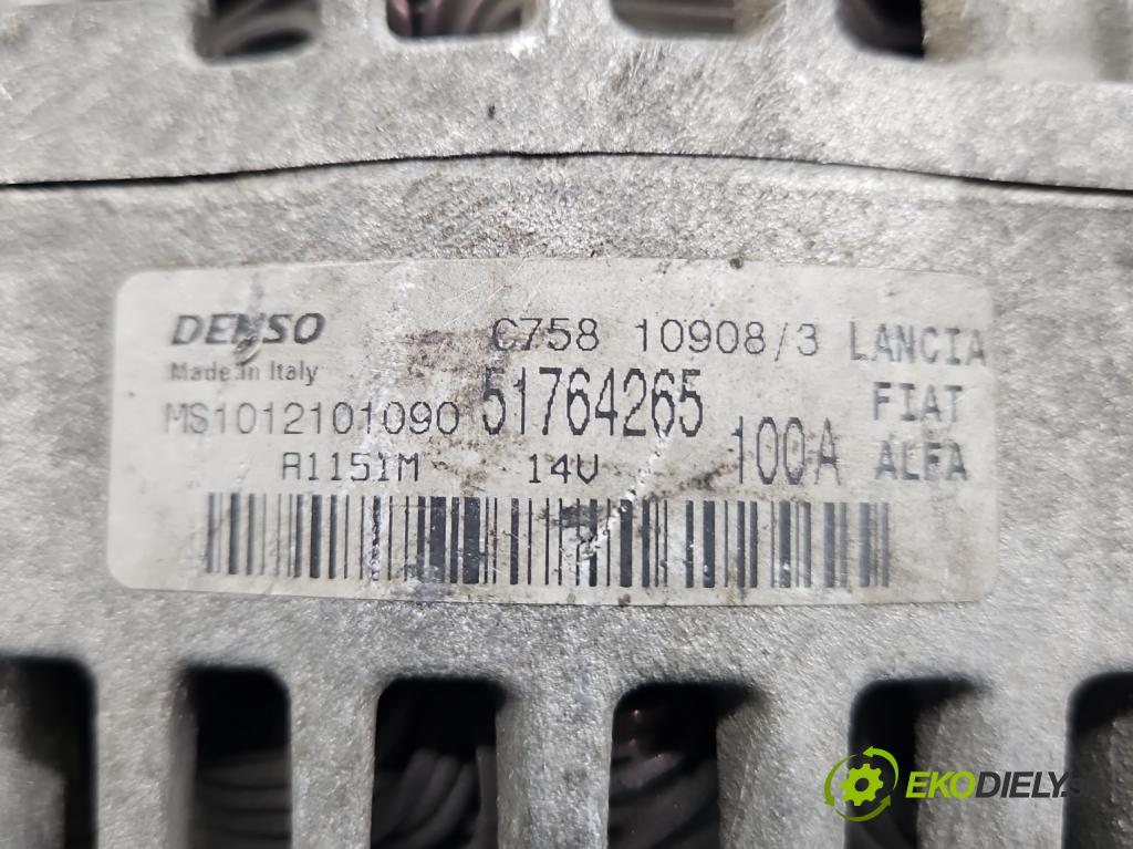 Fiat Bravo II 2007-2014 1.6 jtd 90 HP manual 66 kW 1598 cm3 5- Alternator 51764265 (Alternátory)