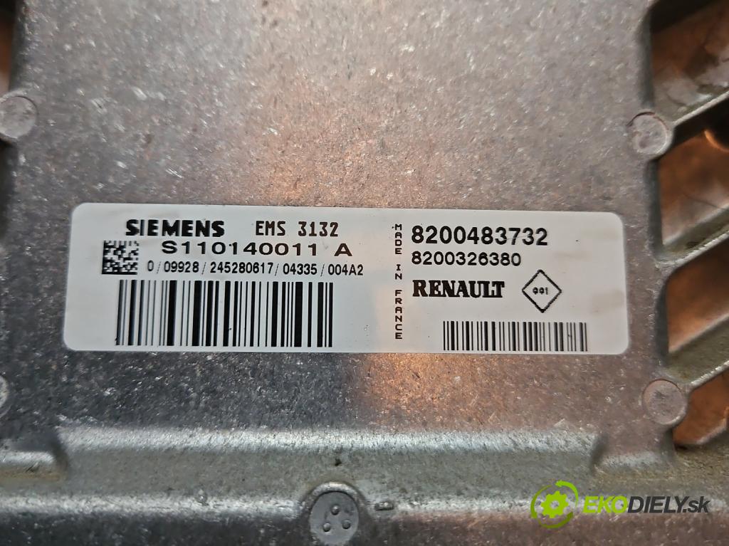 Dacia Logan I 2005-2014 1.6 8V 87 HP manual 64 kW 1598 cm3 4- riadiaca jednotka motora S110140011A