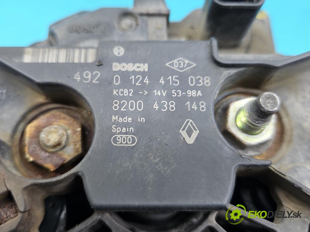 Dacia Logan I 2005-2014 1.6 8V 87 HP manual 64 kW 1598 cm3 4- Alternator 0124415038 (Alternátory)