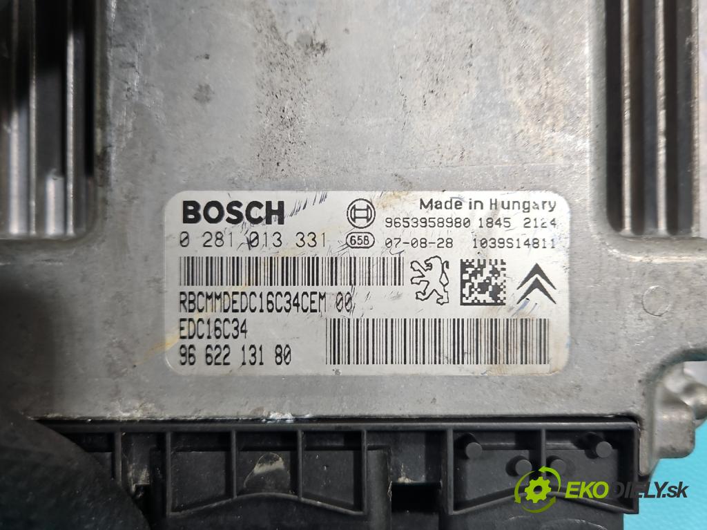 Peugeot 207 1.6 hdi 109 HP manual 80 kW 1560 cm3 2- riadiaca jednotka motora 0281013331