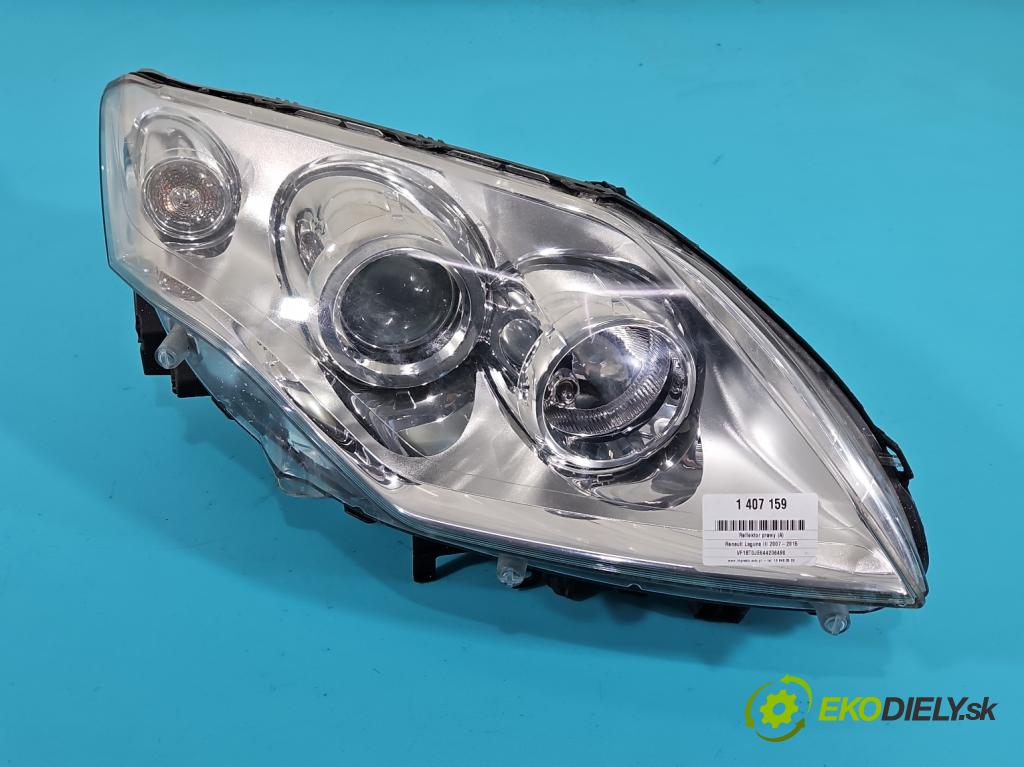 Renault Laguna III 2007-2015 2.0 dci 131 HP manual 96 kW 1995 cm3 5- Reflektor: pravý 89901841 (Pravé)