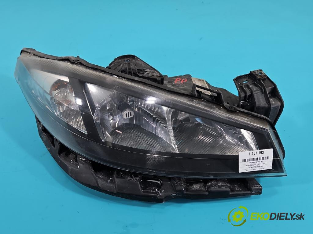 Renault Laguna II 2001-2007 2.0 T 170 HP manual 125 kW 1998 cm3 5- Reflektor: pravý 8200481197 (Pravé)