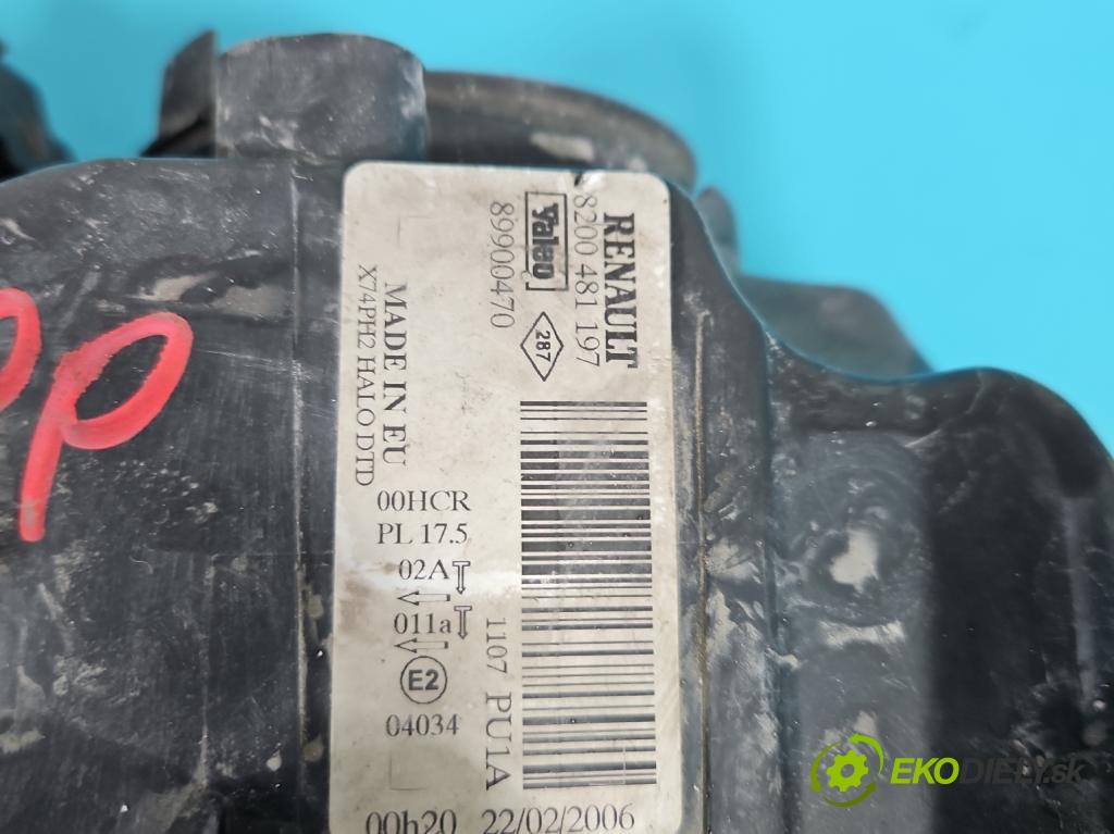 Renault Laguna II 2001-2007 2.0 T 170 HP manual 125 kW 1998 cm3 5- Reflektor: pravý 8200481197 (Pravé)