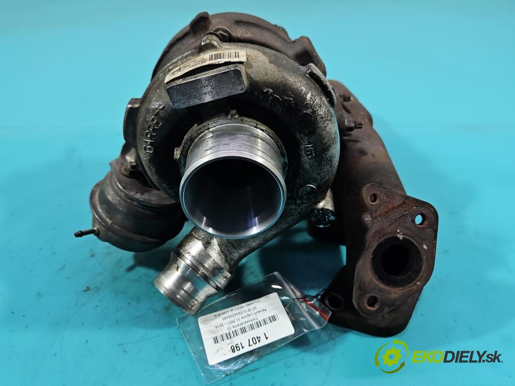 Renault Laguna III 2007-2015 2.0 dci 131 hp manual 96 kW 1995 cm3 5- Turbodmychadlo 765015-6 (Turbodúchadla (kompletní))