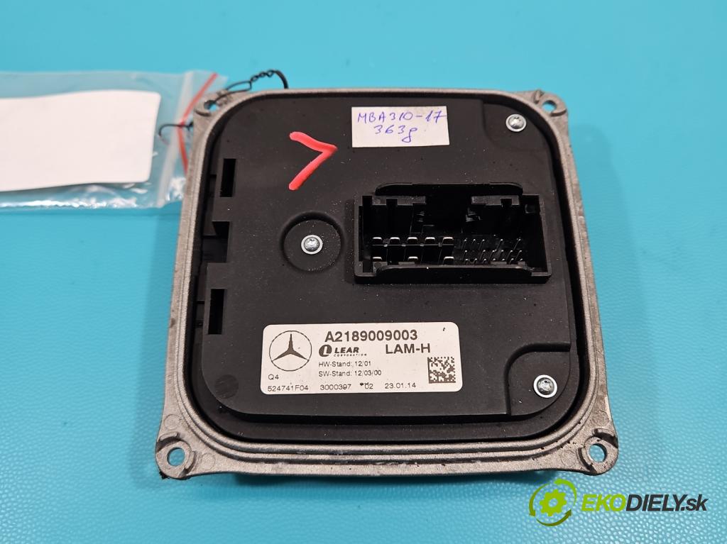Mercedes CLS II C218 2010-2018 4.7 V8 (278922) automatic 315 kW 4664 cm3 4- střídač: xenon A2189009003 (Riadiaca jednotka xenónu)
