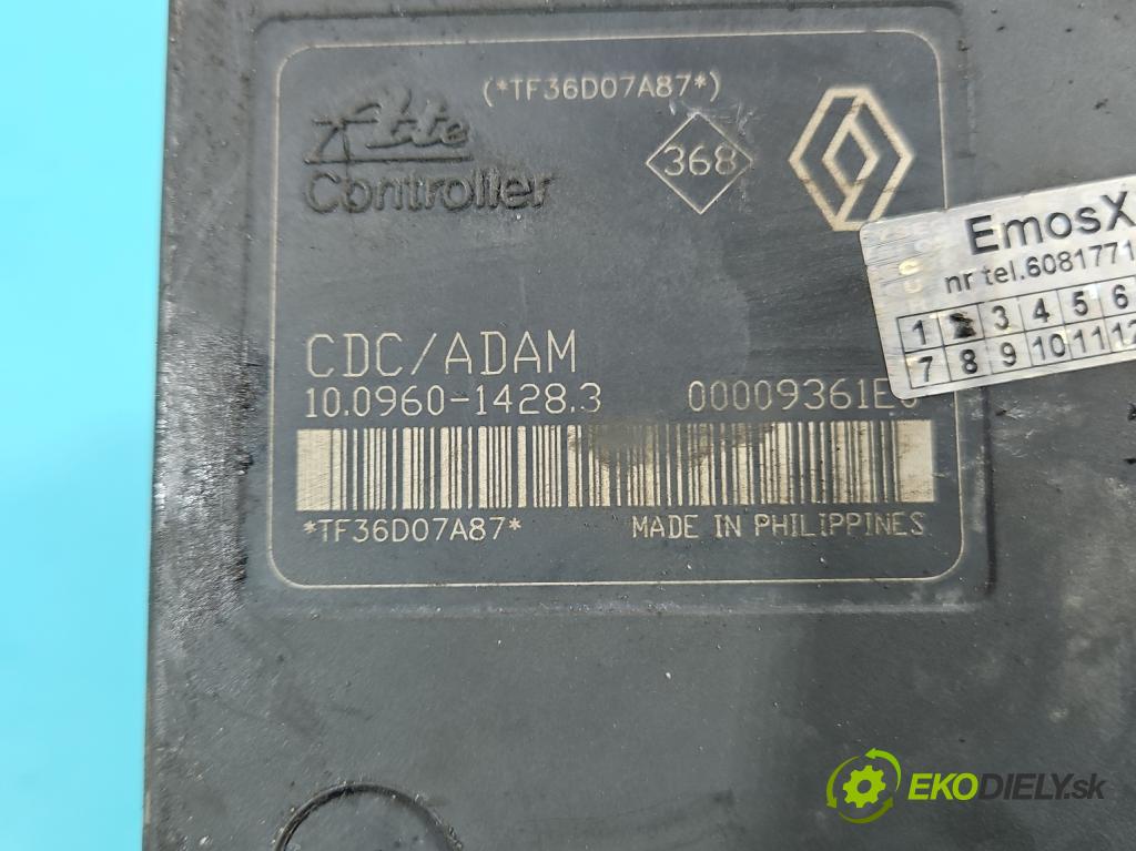 Renault Laguna II 2001-2007 2.0 T 170 HP manual 125 kW 1998 cm3 5- čerpadlo abs 10.0960-1428.3 (Pumpy ABS)