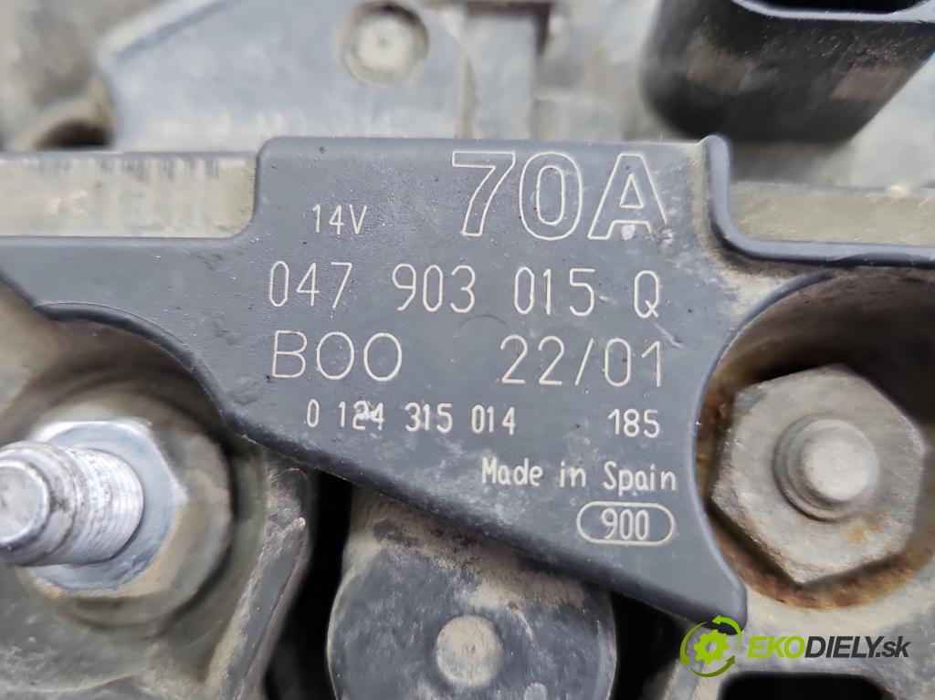Skoda Fabia I 1999-2007 1.4 mpi 60 HP manual 44 kW 1397 cm3 5- Alternator 047903015Q (Alternátory)