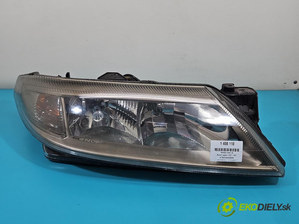 Renault Laguna II 2001-2007 1.9 dci 120 HP manual 88 kW 1870 cm3 5- Reflektor: pravý 8200163324 (Pravé)