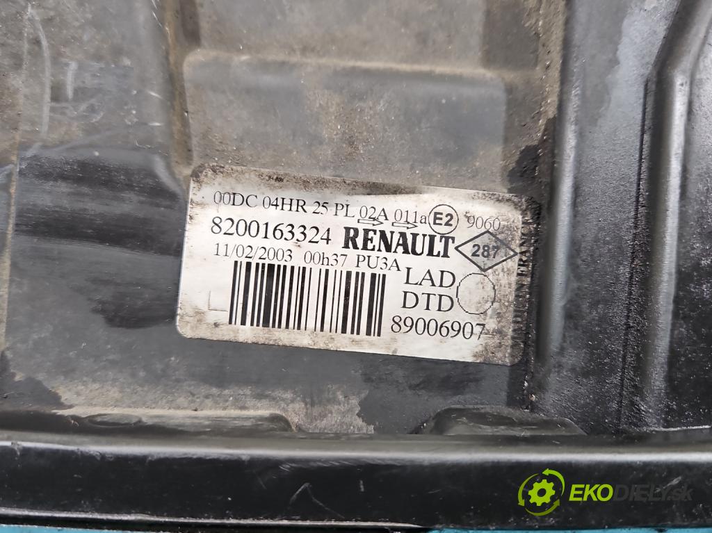 Renault Laguna II 2001-2007 1.9 dci 120 HP manual 88 kW 1870 cm3 5- Reflektor: pravý 8200163324 (Pravé)