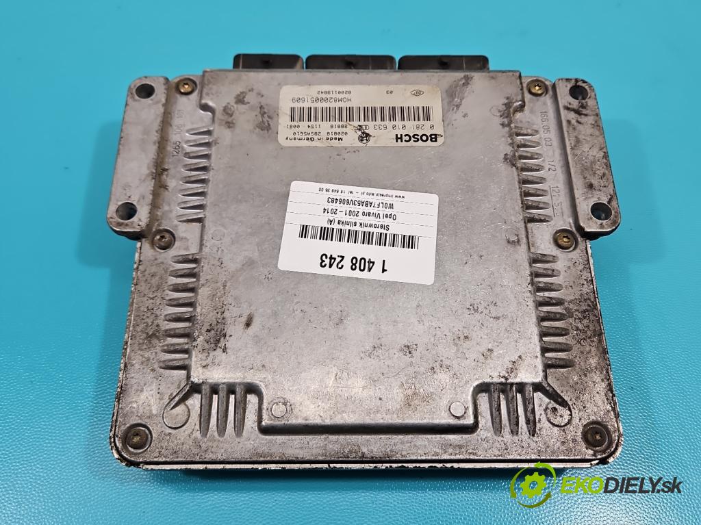 Opel Vivaro 2001-2014 1.9 cdti 82 HP manual 60 kW 1870 cm3 5- riadiaca jednotka motora 0281010633