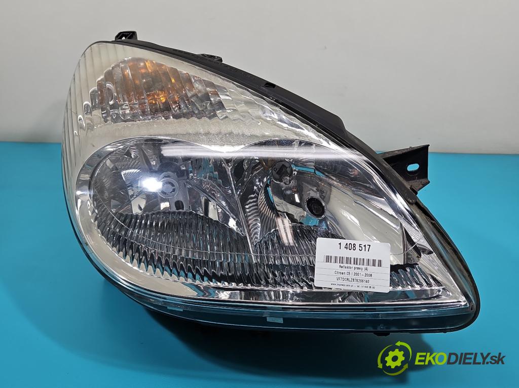 Citroen C5 I 2001-2008 2.0 16V 140 HP manual 103 kW 1997 cm3 5- Reflektor: pravý 9644275280 (Pravé)