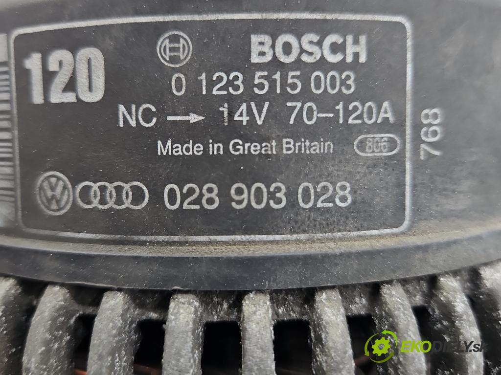 Vw Passat B5 1995-2005 1.9 tdi 110 HP manual 81 kW 1896 cm3 4- Alternator 0123515003 (Alternátory)