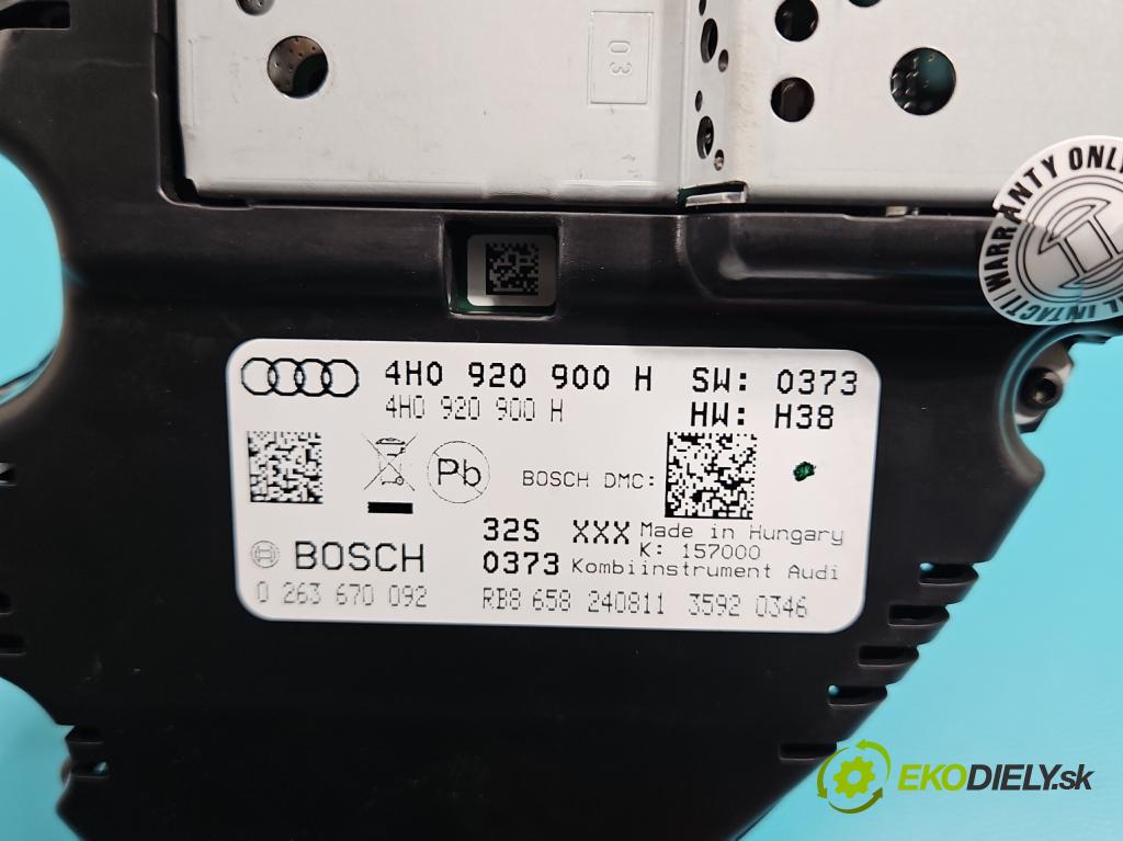Audi A8 D4 2009-2017 3.0 V6 tdi 250 HP automatic 184 kW 2967 cm3 4- prístrojovka/ budíky 0263670092 (Prístrojové dosky, displeje)