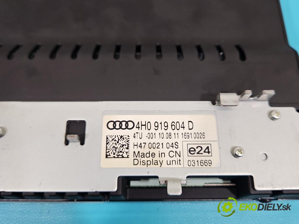 Audi A8 D4 2009-2017 3.0 V6 tdi 250 HP automatic 184 kW 2967 cm3 4- Zobrazit: 4H0919604D (Prístrojové dosky, displeje)