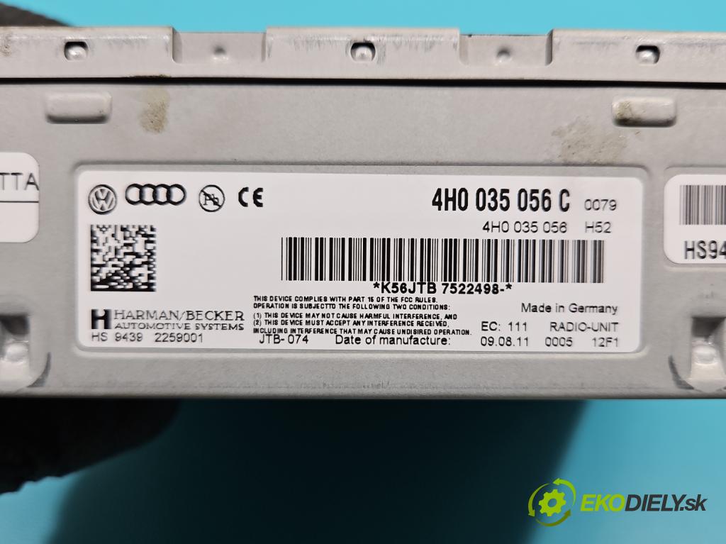 Audi A8 D4 2009-2017 3.0 V6 tdi 250 hp automatic 184 kW 2967 cm3 4- řídící jednotka 4H0035056C
