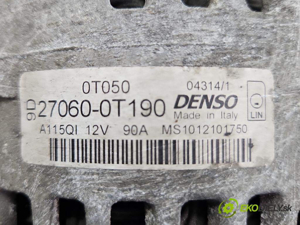 Toyota Corolla E16/E18  2013-2019 1.6 16V 132  HP manual 97 kW 1598 cm3 4- Alternator 27060-0T190 (Alternátory)