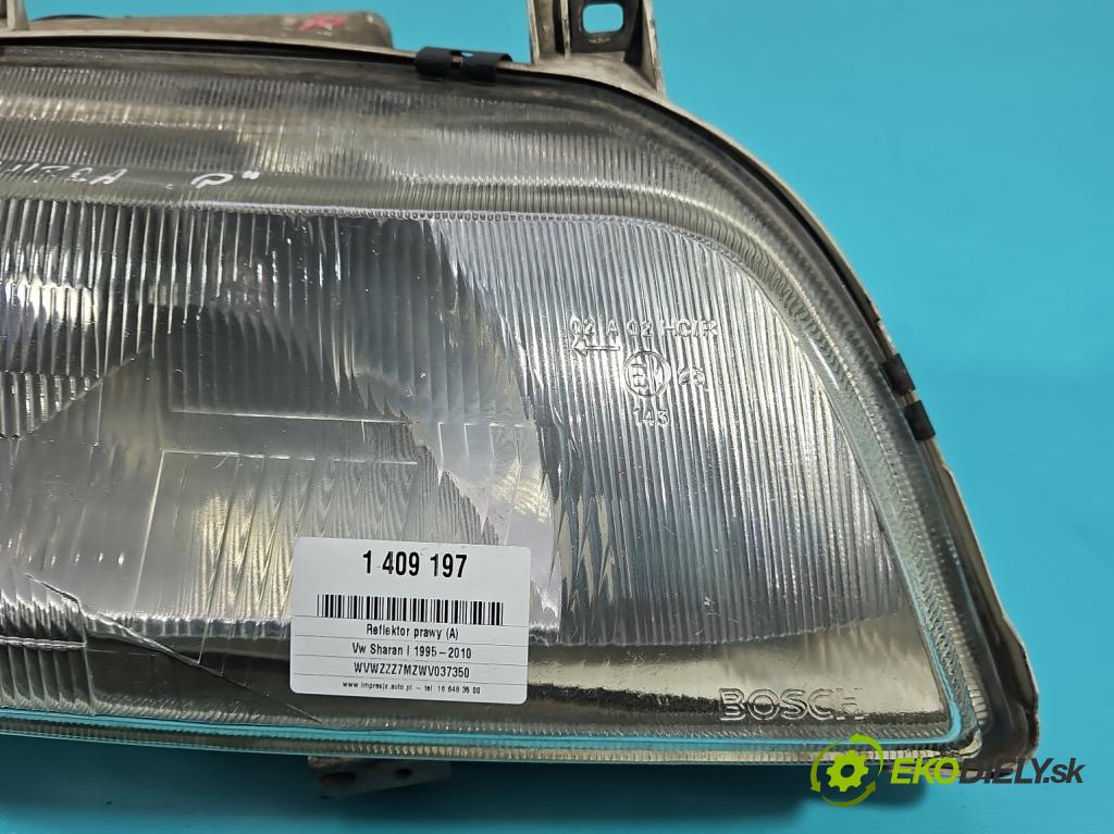 Vw Sharan I 1995-2010 1.9 tdi 110 HP manual 81 kW 1896 cm3 5- Reflektor: pravý 0301048302 (Pravé)