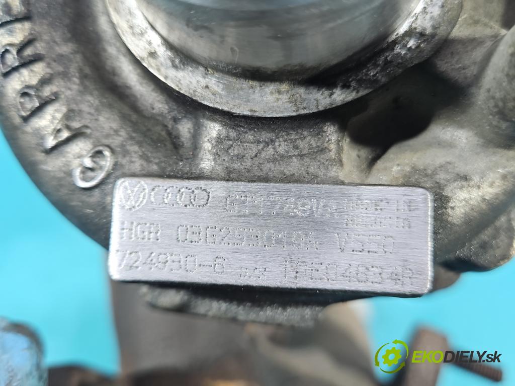 Vw Golf V 2003-2009 2.0 tdi 140 hp manual 103 kW 1968 cm3 5- Turbodmychadlo 724930-6 (Turbodúchadla (kompletní))