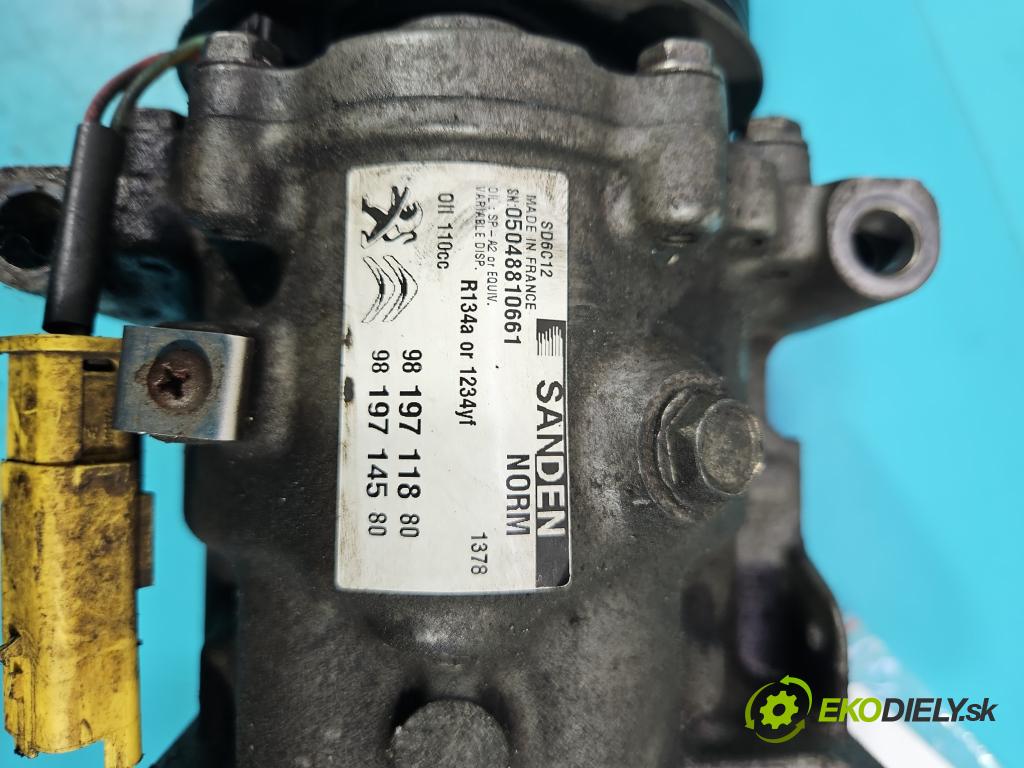 Peugeot 508 2010-2018 1.6 hdi 120 hp automatic 88 kW 1560 cm3 4- Kompresor: klíma 9819711880 (Kompresory)