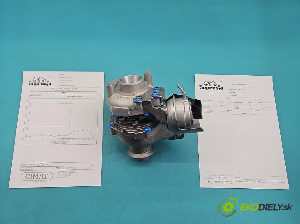 Peugeot 508 2010-2018 1.6 hdi 120 hp automatic 88 kW 1560 cm3 4- Turbodmychadlo repasováno 819872-1