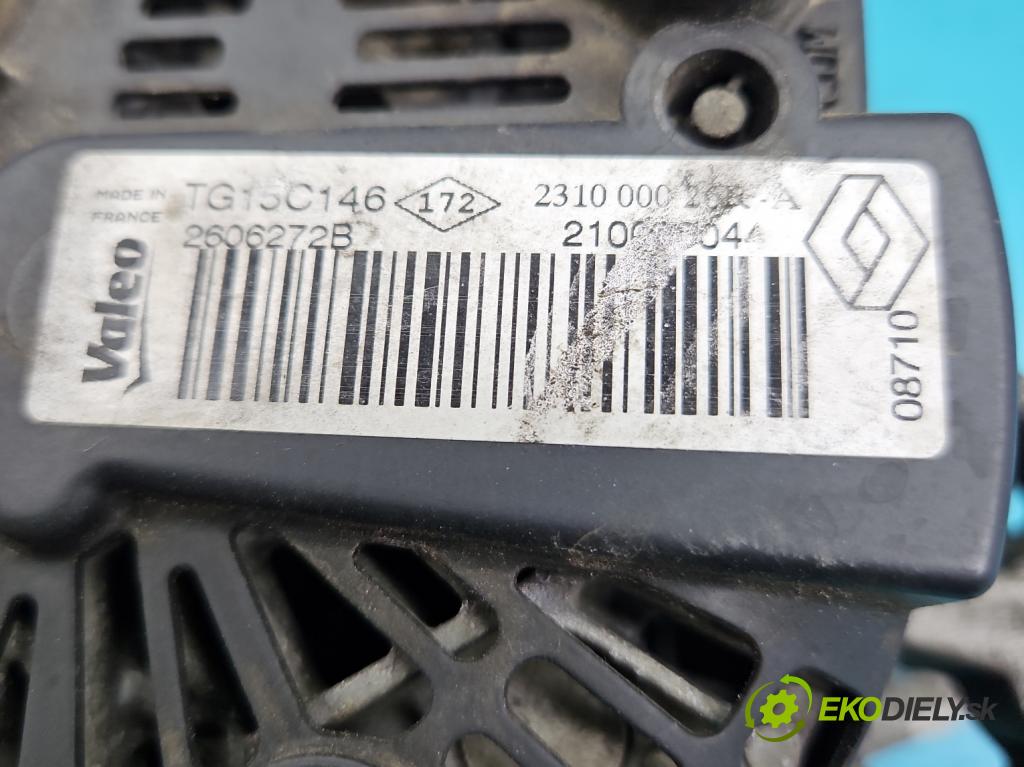 Renault Fluence 1.5 dci 86 HP manual 63 kW 1461 cm3 4- Alternator 2606272B (Alternátory)