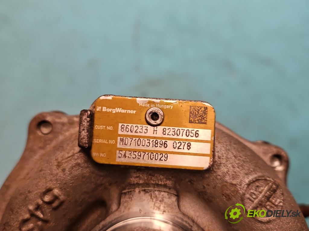 Renault Fluence 1.5 dci 86 hp manual 63 kW 1461 cm3 4- Turbodmychadlo 54359710029 (Turbodúchadla (kompletní))