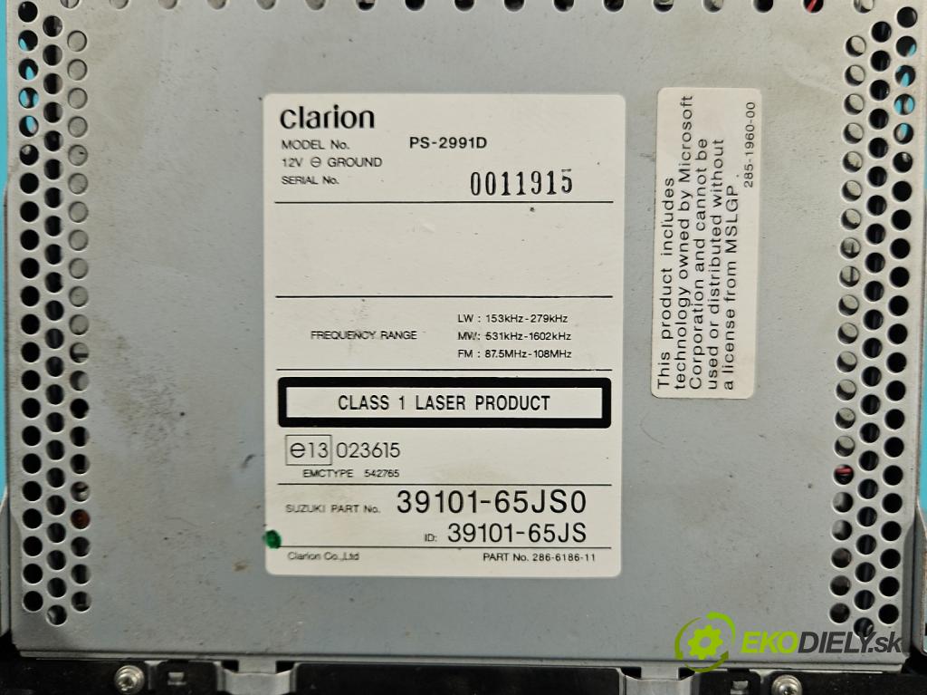Suzuki Grand Vitara II 2005-2014 2.0 16V 140 HP manual 103 kW 1995 cm3 5- Radio originál 39101-65JS0