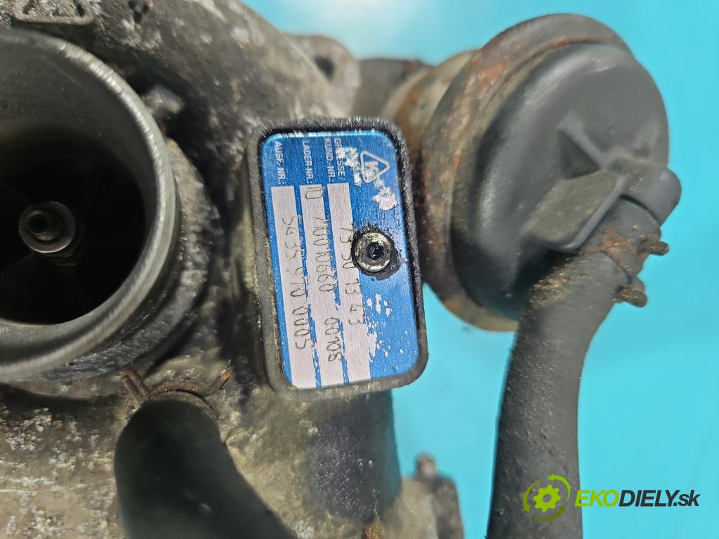 Lancia Ypsilon II 2003-2011 1,3.0 jtd 69KM manual 51 kW 1248 cm3 3- Turbodmychadlo 54359700005 (Turbodúchadla (kompletní))