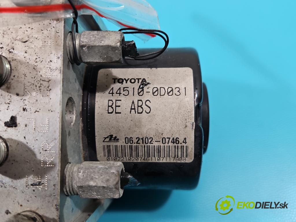 Toyota Yaris II 2005-2011 1.3 vvti 87 HP manual 64 kW 1298 cm3 5- čerpadlo abs 44510-0D031 (Pumpy ABS)