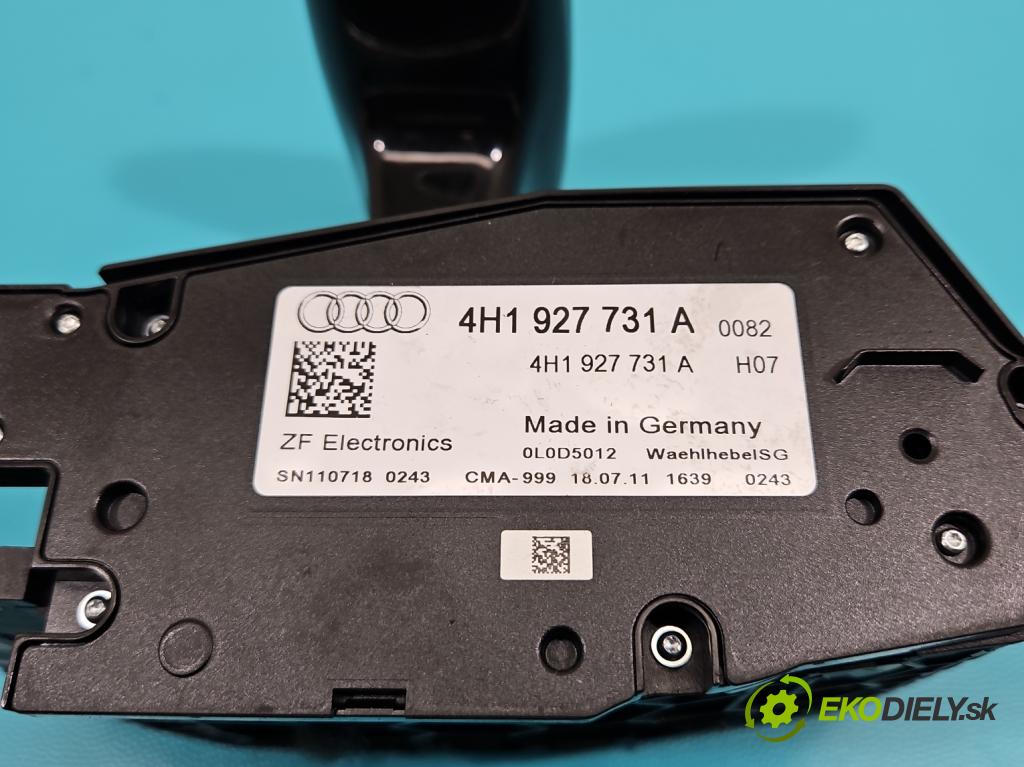 Audi A8 D4 2009-2017 3.0 V6 tdi 250 HP automatic 184 kW 2967 cm3 4- Páka: Změny: stupeň,rýchlosť 4H1927731A (Rýchlostná páka (kulisa))