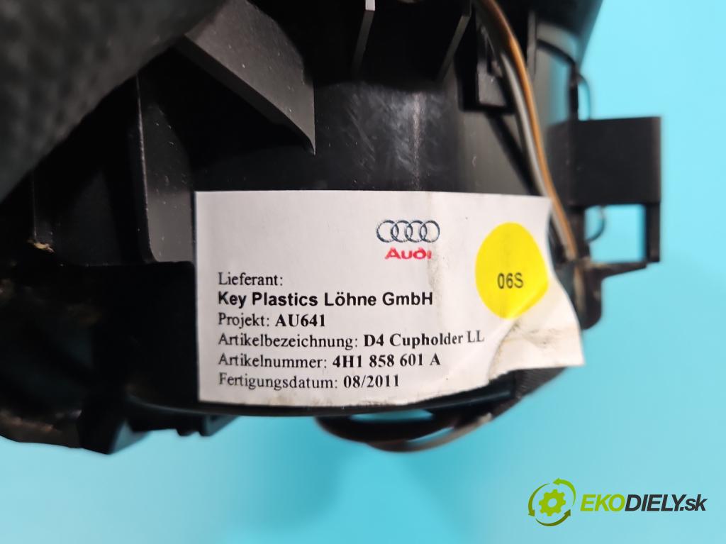 Audi A8 D4 2009-2017 3.0 V6 tdi 250 HP automatic 184 kW 2967 cm3 4- Rukojeť: na nápoje: 4H1858601A (Úchyty, držiaky na nápoje)