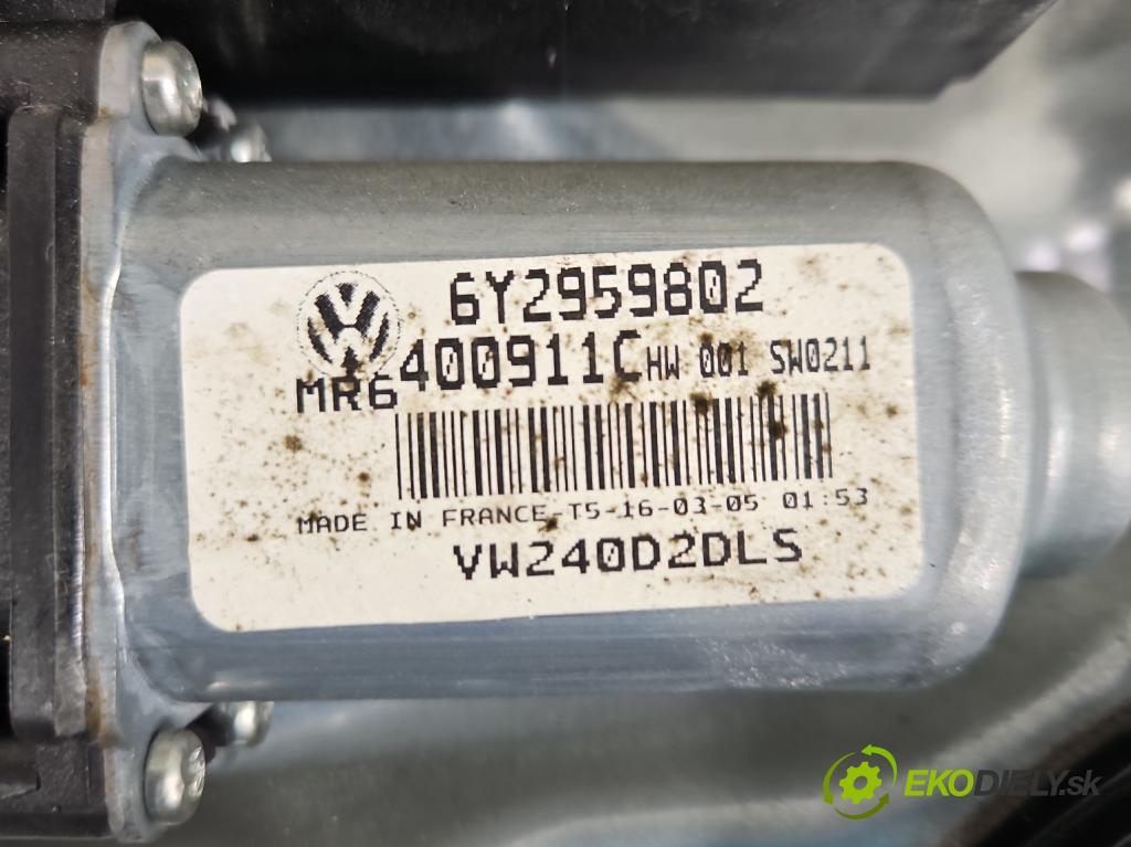 Vw Polo IV 9N 2001-2009 1.4 tdi 69KM manual 51 kW 1422 cm3 3- mechanismus stahování přední levý 6Y2959802