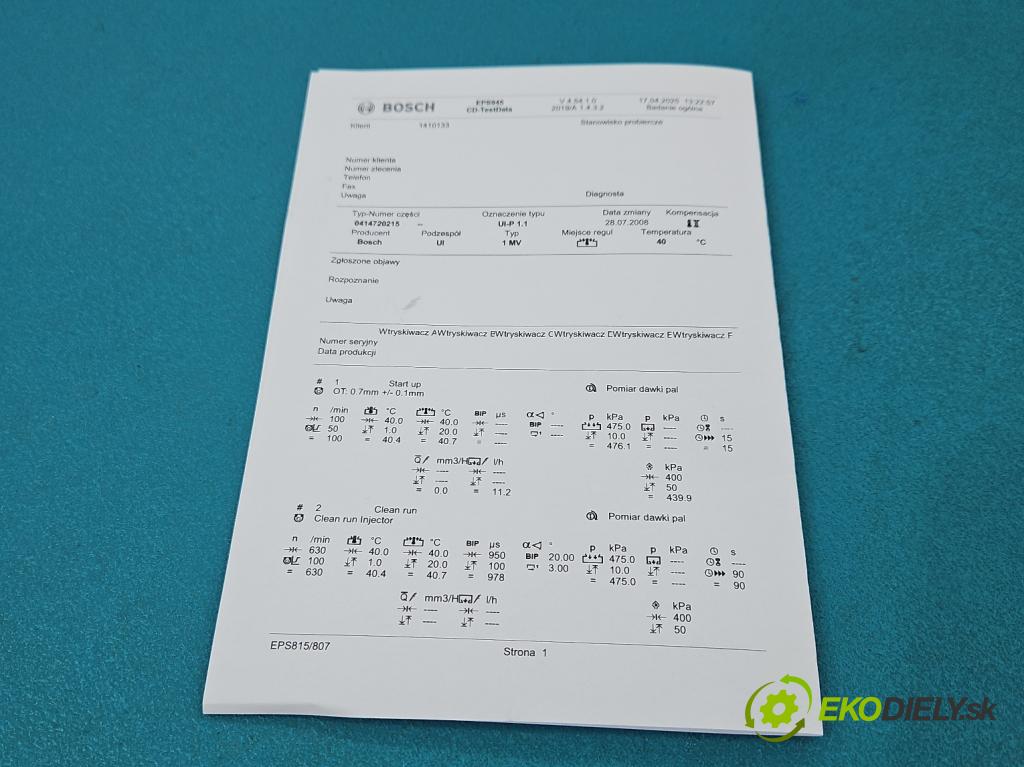 Vw Polo IV 9N 2001-2009 1.4 tdi 69KM manual 51 kW 1422 cm3 3- vstřikovací čerpadlo 0414720215 (Vstřikovače)