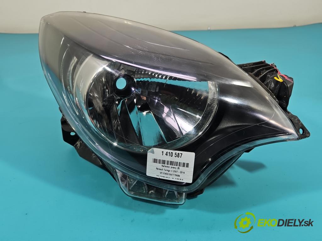 Renault Twingo II 2007-2014 1.5 dci 86 HP manual 63 kW 1461 cm3 3- Reflektor: pravý  (Pravé)