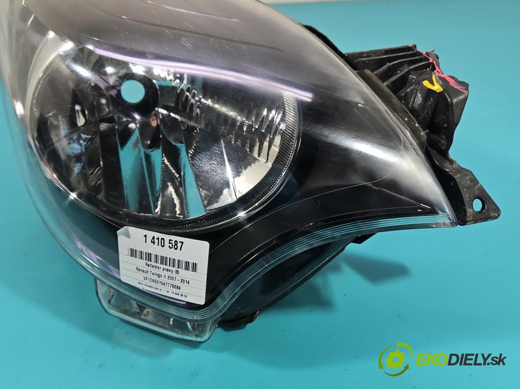 Renault Twingo II 2007-2014 1.5 dci 86 HP manual 63 kW 1461 cm3 3- Reflektor: pravý  (Pravé)