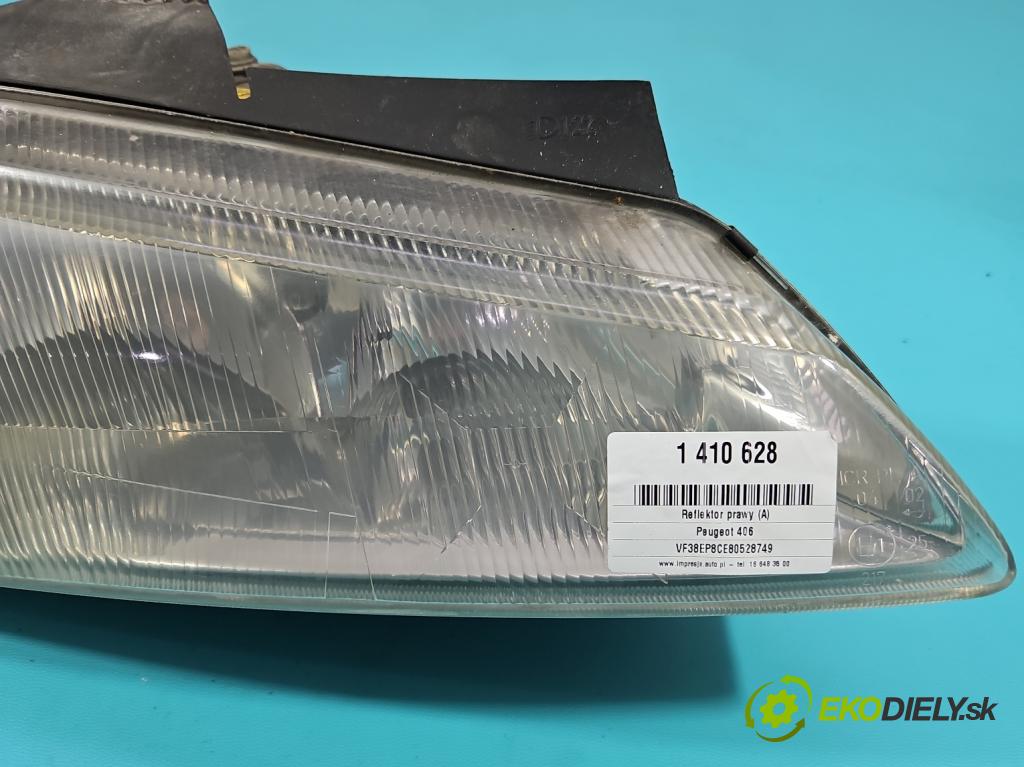Peugeot 406 2.1 TD 109 HP manual 80 kW 2088 cm3 5- Reflektor: pravý 9616251280 (Pravé)