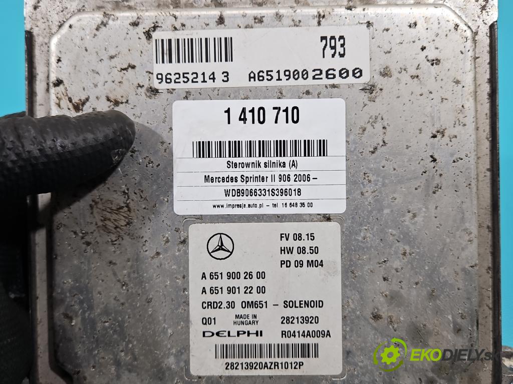 Mercedes Sprinter II 906 2006-  2,2.0 CDI 129 HP manual 95 kW 2143 cm3 5- riadiaca jednotka motora A6519002600