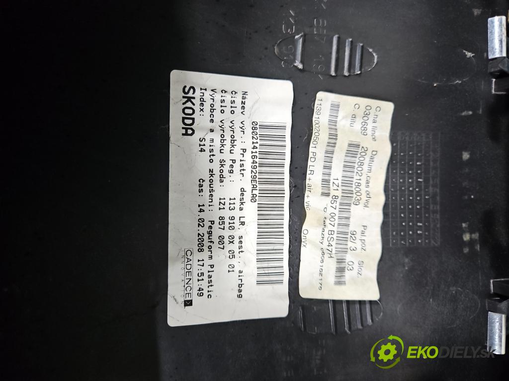 Skoda Octavia II 2004-2013 1.9 TDI (BLS) 105 HP manual 77 kW 1896 cm3 5- kokpit,pristrojová doska rozdeľovacia