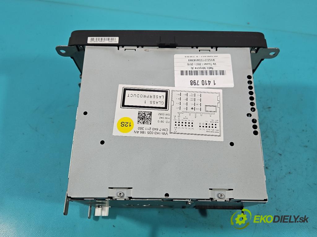 Vw Touran I 2003-2015 1.4 tsi 140 HP manual 103 kW 1390 cm3 5- Radio originál 1K0035186AN