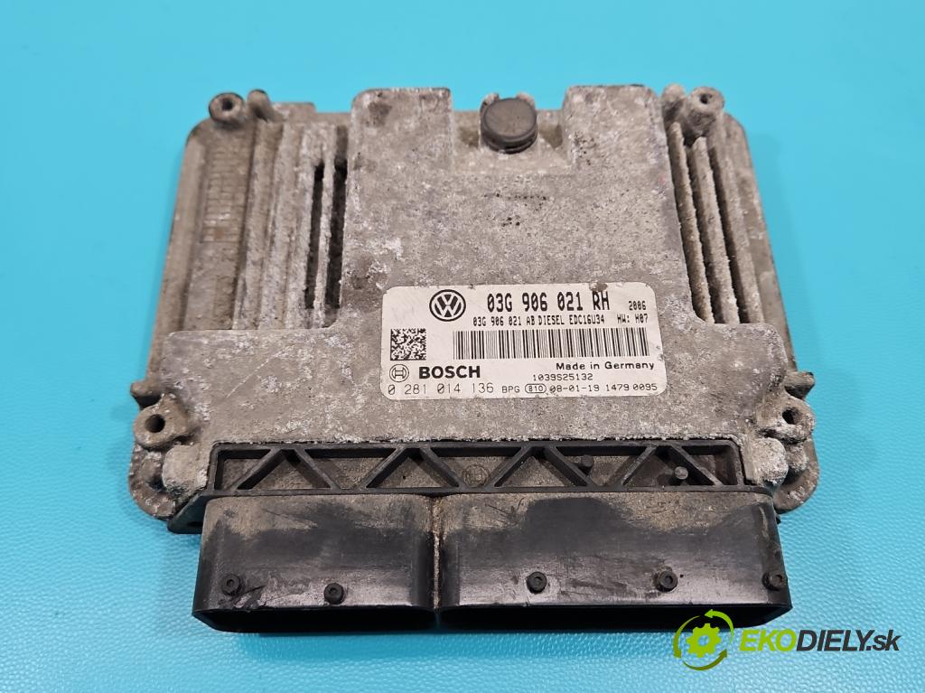 Skoda Octavia II 2004-2013 1.9 TDI (BLS) 105 HP manual 77 kW 1896 cm3 5- riadiaca jednotka motora 03G906021RH