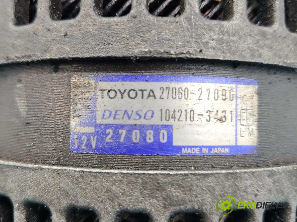 Toyota Avensis II T25 2003-2008 2.0 D4D 116 HP manual 85 kW 1995 cm3 5- Alternator 27060-27090 (Alternátory)