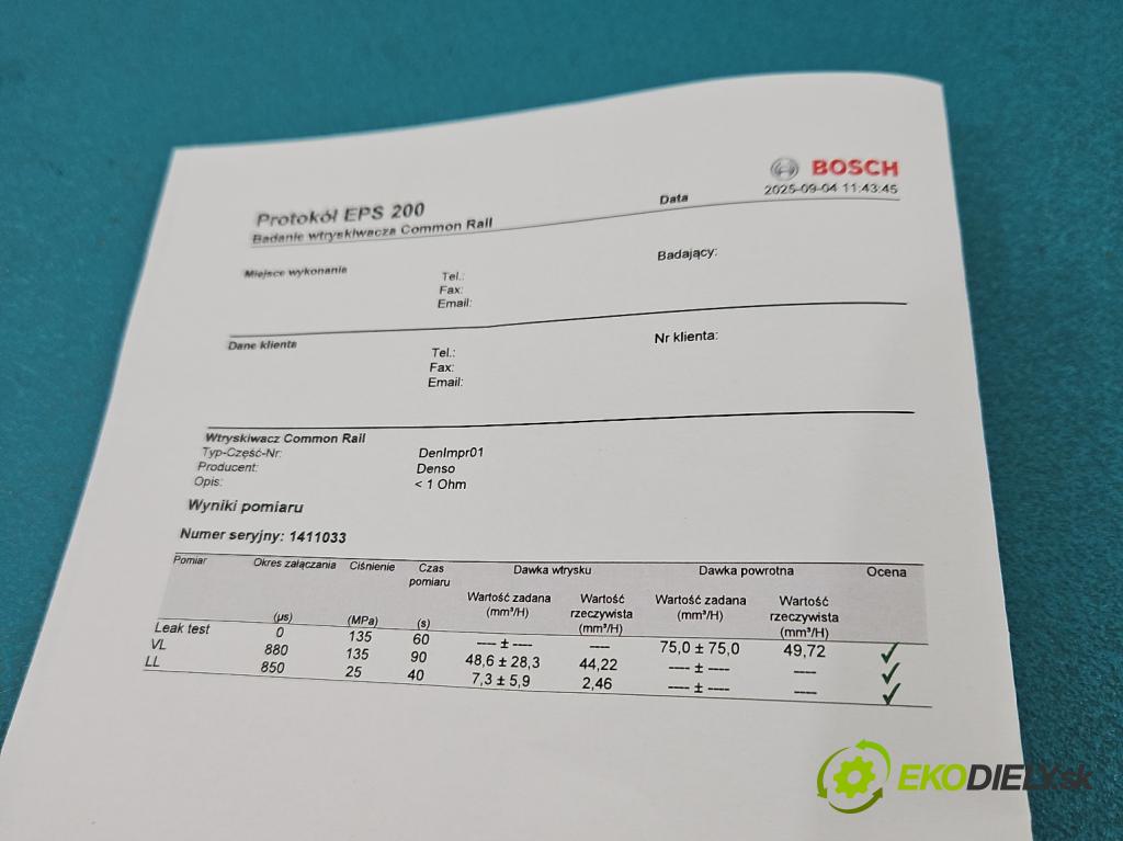 Toyota Avensis II T25 2003-2008 2.0 D4D 116 HP manual 85 kW 1995 cm3 5- vstrek 23670-0G010 (Vstrekovač paliva)