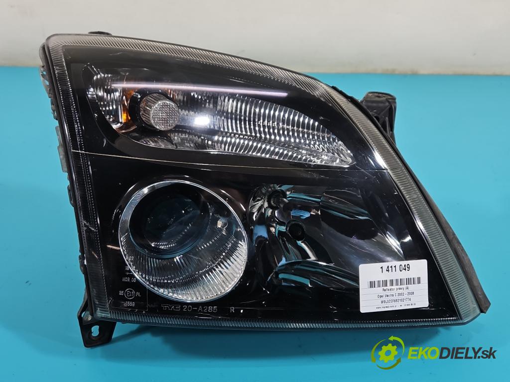 Opel Vectra C 2002-2008 1.8 16v 122 HP manual 90 kW 1796 cm3 4- Reflektor: pravý  (Pravé)