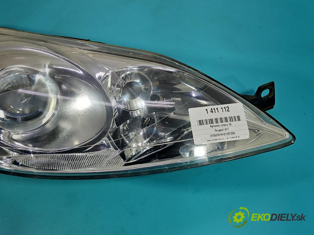 Peugeot 407 2.0 HDI 136 HP manual 100 kW 1997 cm3 5- Reflektor: pravý (Pravé)
