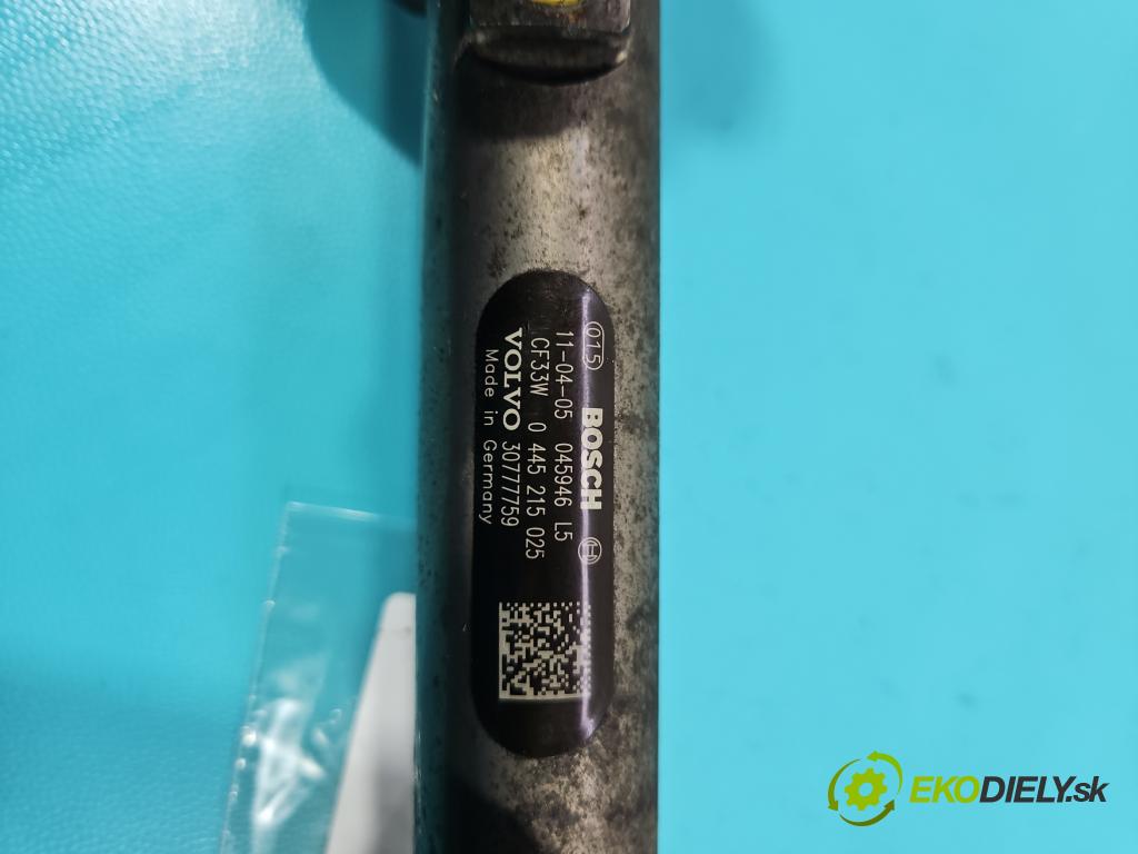 Volvo S60 II 2010-2018 2.0 D3 163 HP manual 120 kW 1984 cm3 4- lišta vstrekovacia 0445215025 (Vstrekovacie lišty)