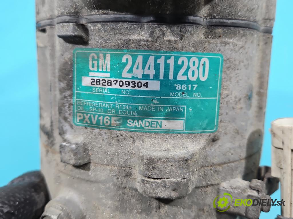 Saab 9-3 II 2002-2012 2.0 16V T 150 HP manual 110 kW 1998 cm3 4- Kompresor: klimatizácie 24411280 (Kompresory klimatizácie)