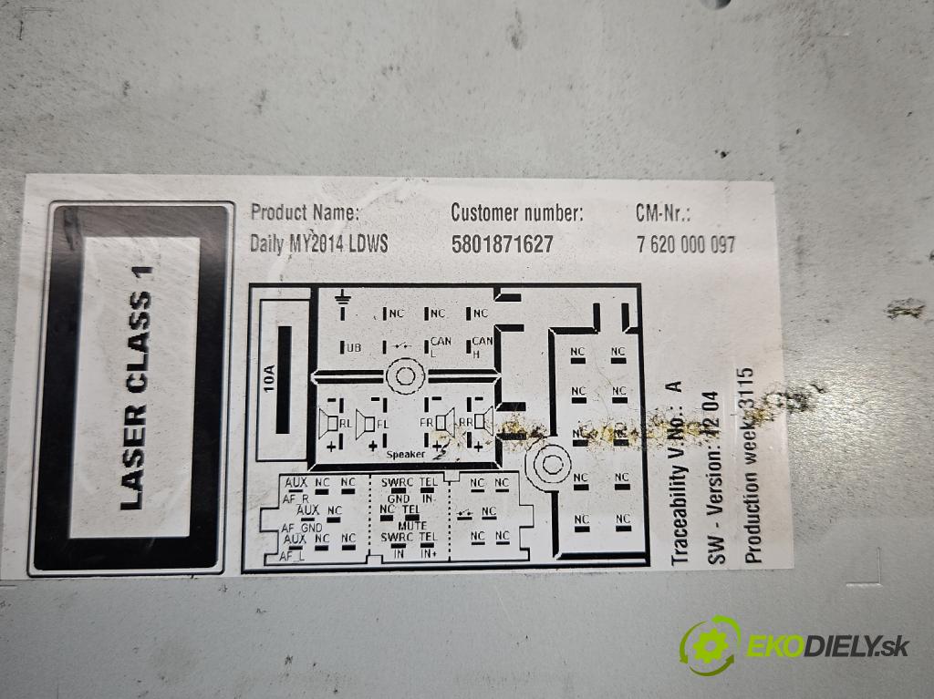 Iveco Daily V 2014- 2.3 HPI 145 HP manual 107 kW 2287 cm3 5- Radio originál 5801871627