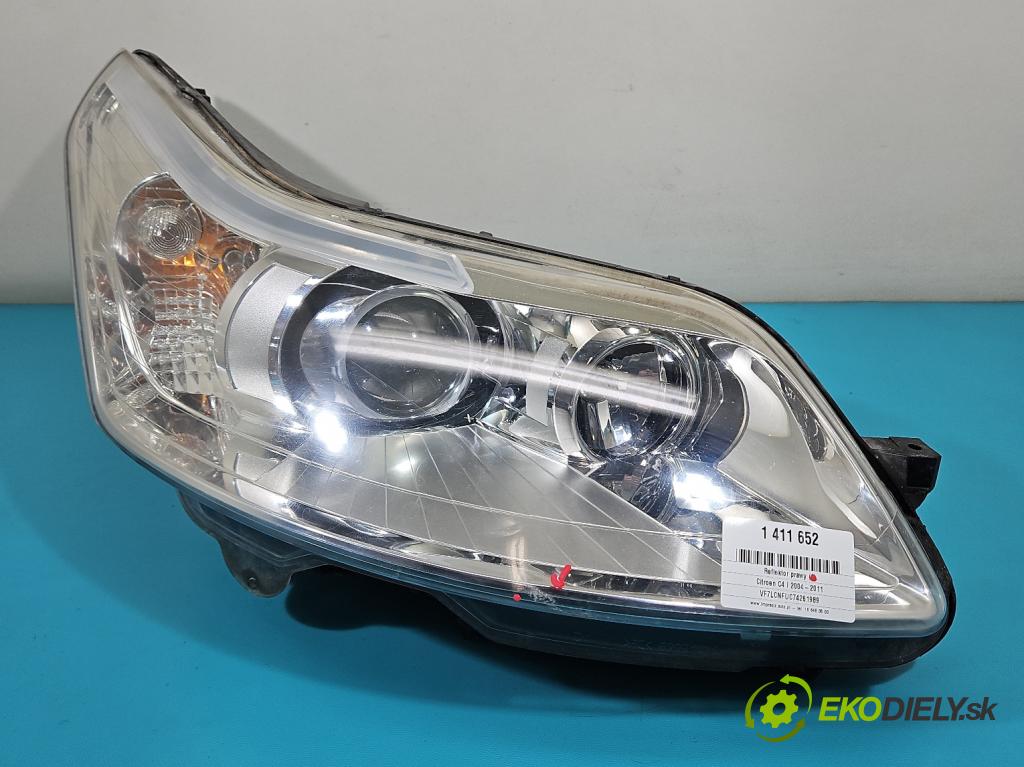 Citroen C4 I 2004-2011 1.6 16V 109 HP manual 80 kW 1587 cm3 5- Reflektor: pravý 9646894280 (Pravé)